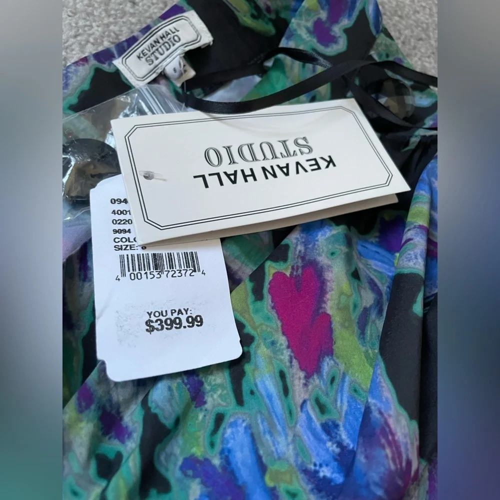 NWT Kevan Hall Floral Maxi Skirt - Black and Blue